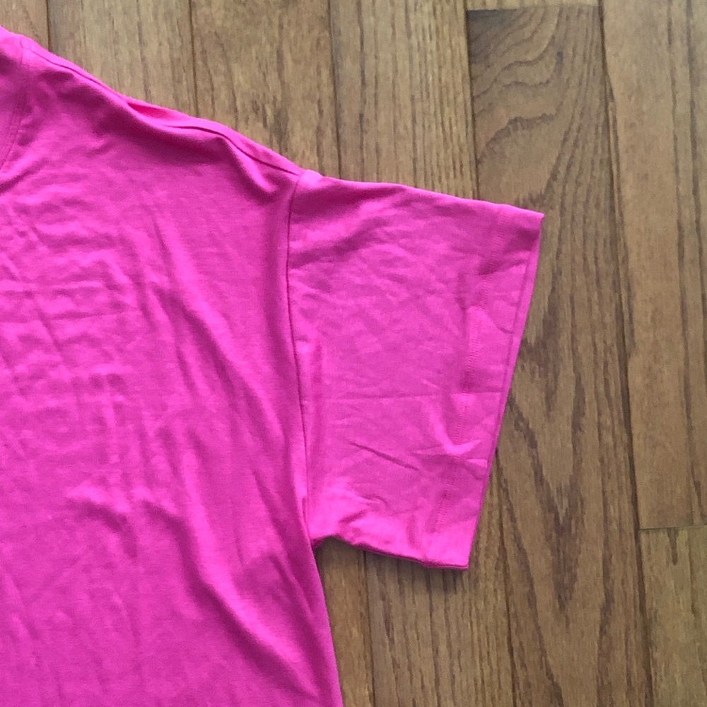 NWOT CAbi Relaxed Tee Crew Neck Hot Pink Oversized Cropped Summer Vacation M - Picture 6 of 10